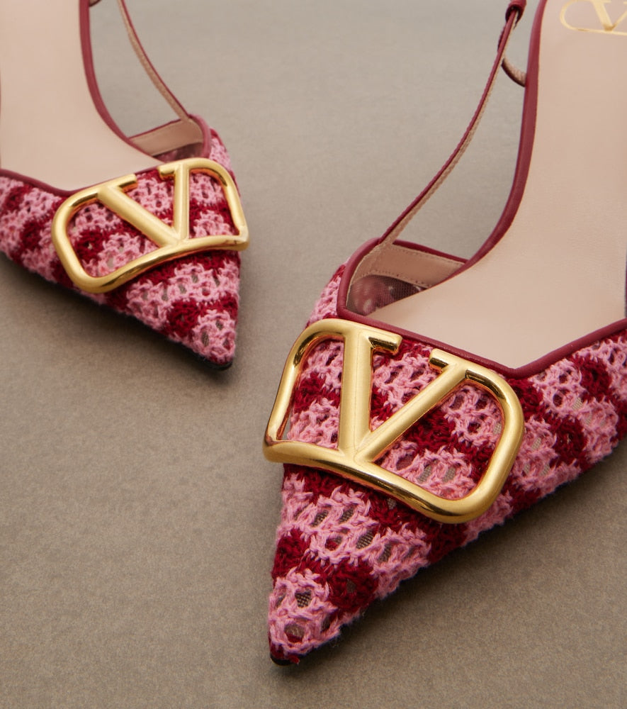 Valentino Garavani VLogo Signature crochet slingback pumps