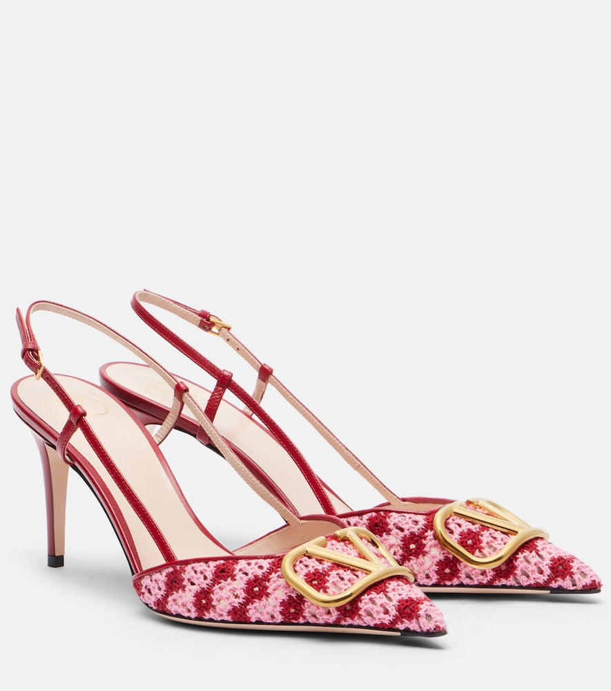 Valentino Garavani VLogo Signature crochet slingback pumps