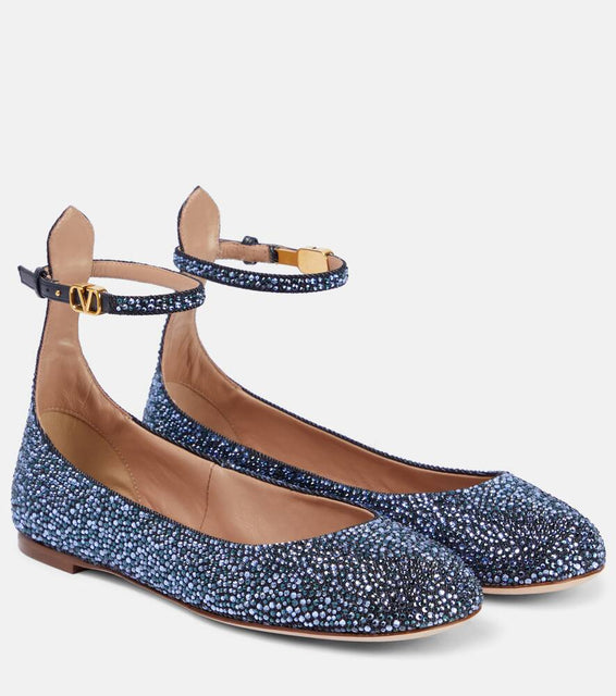Valentino Garavani VLogo Signature embellished ballet flats