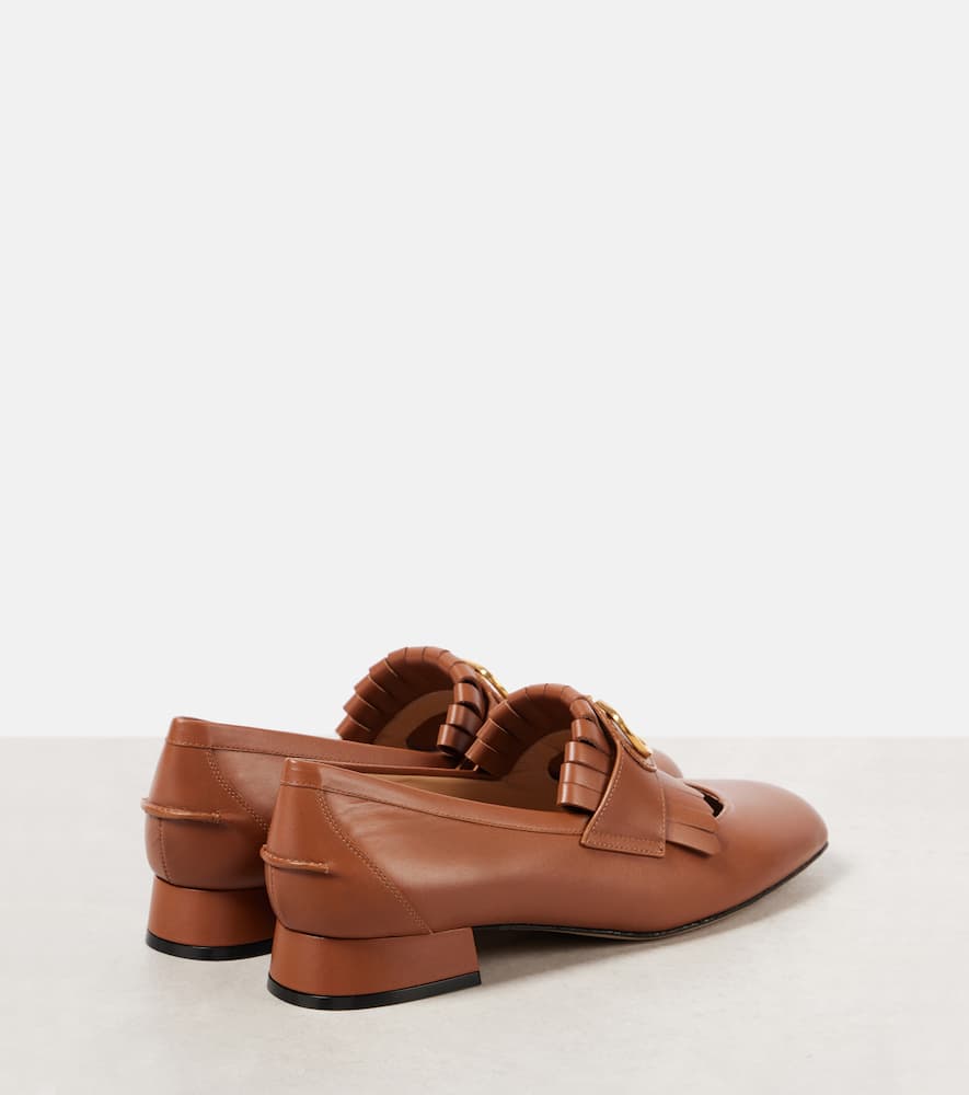 Valentino Garavani VLogo Signature fringed leather flats