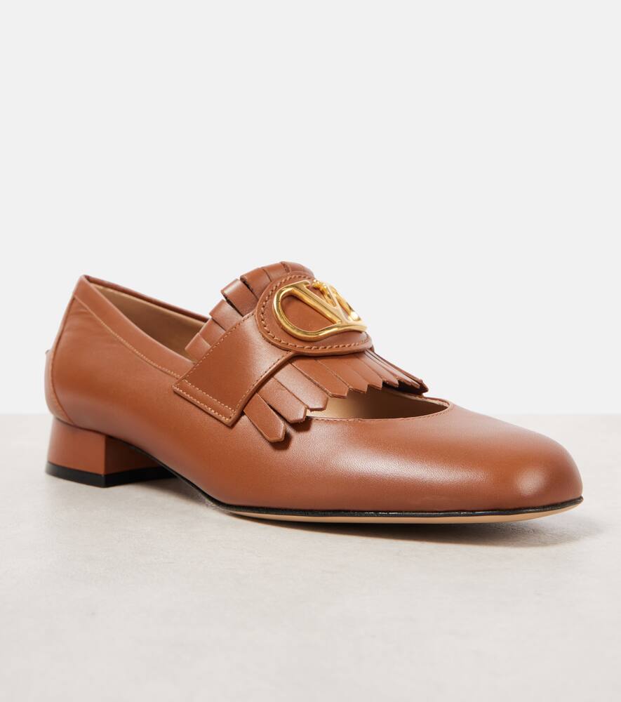 Valentino Garavani VLogo Signature fringed leather flats