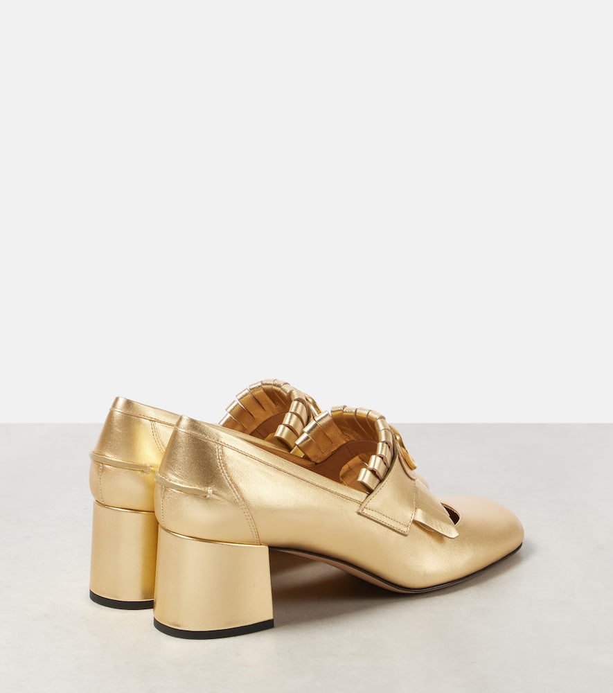Valentino Garavani VLogo Signature fringed leather loafer pumps
