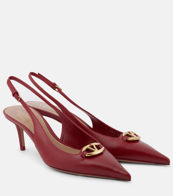 Valentino Garavani VLogo Signature leather slingback pumps