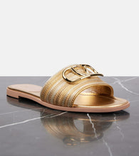 Valentino Garavani VLogo Signature metallic leather sandals
