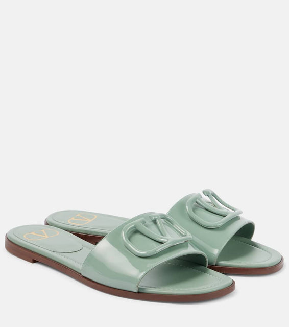Valentino Garavani VLogo Signature patent leather slides