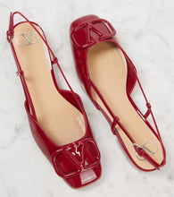 Valentino Garavani VLogo Signature patent leather slingback flats