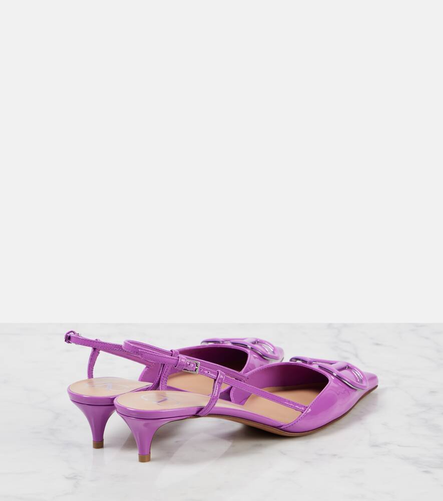 Valentino Garavani VLogo Signature patent leather slingback pumps