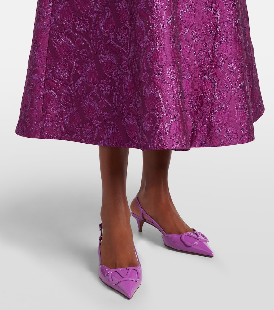 Valentino Garavani VLogo Signature patent leather slingback pumps