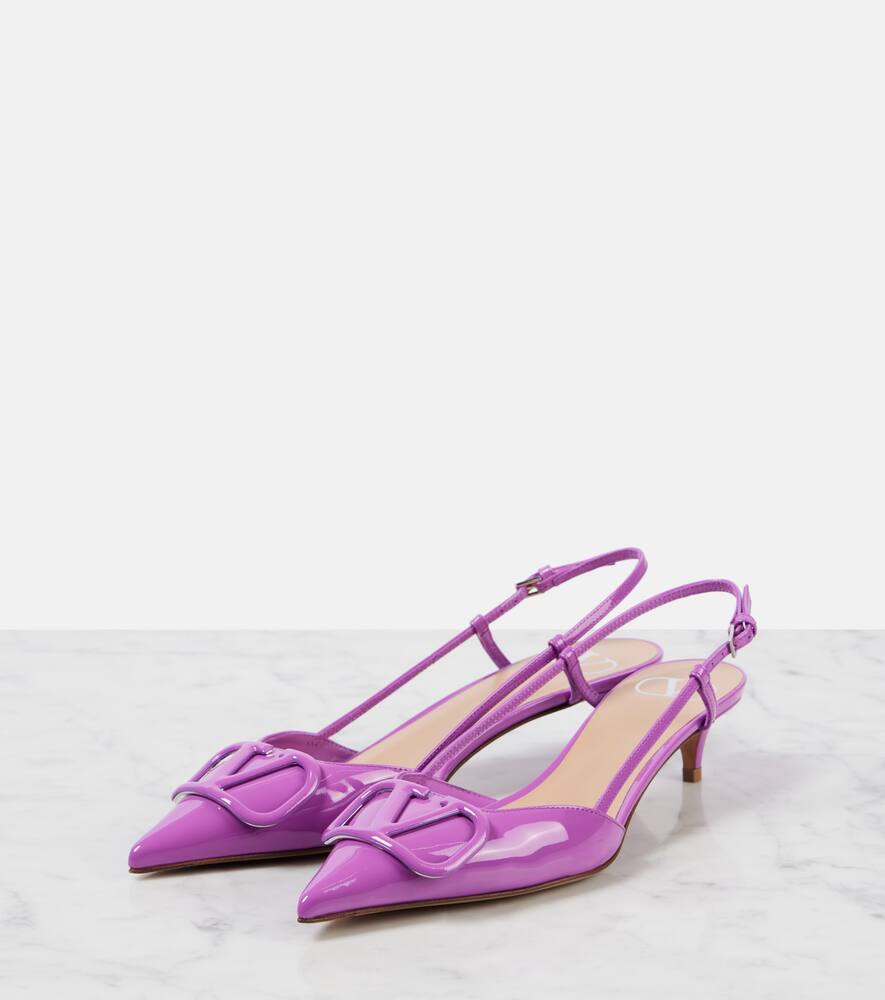 Valentino Garavani VLogo Signature patent leather slingback pumps