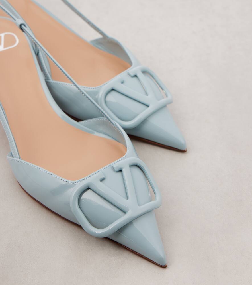 Valentino Garavani VLogo Signature patent leather slingback pumps