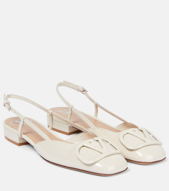 Valentino Garavani VLogo Signature patent leather slingback pumps