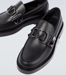 Valentino Garavani VLogo Stud Sign leather loafers