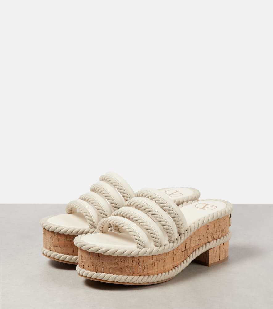 Valentino Garavani VLogo Summerblocks leather platform mules