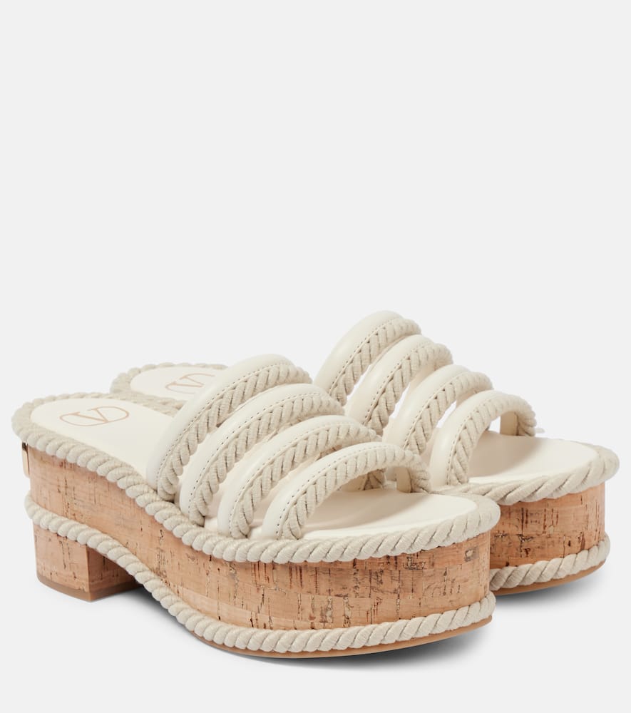Valentino Garavani VLogo Summerblocks leather platform mules