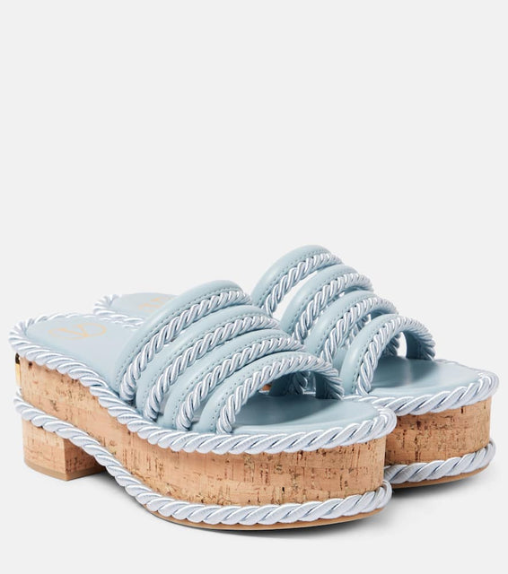 Valentino Garavani VLogo Summerblocks leather platform mules