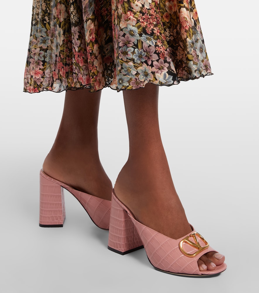 Valentino Garavani VLogo croc-effect leather mules