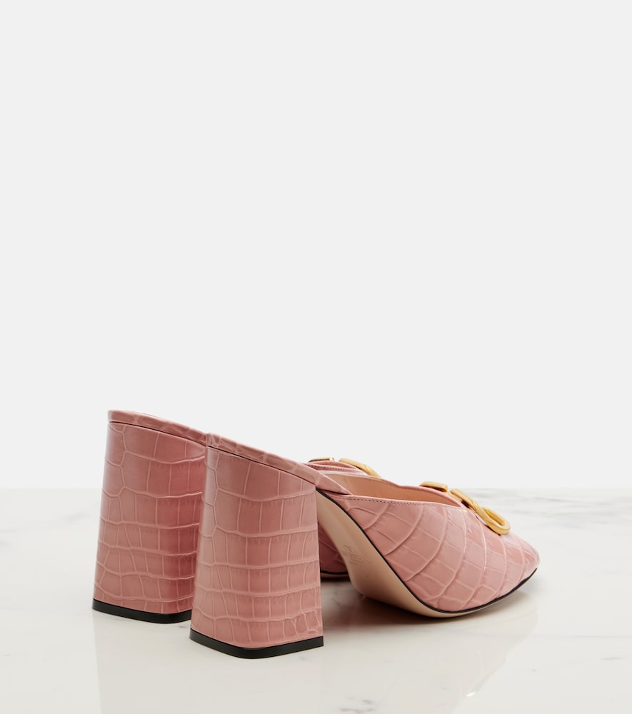 Valentino Garavani VLogo croc-effect leather mules