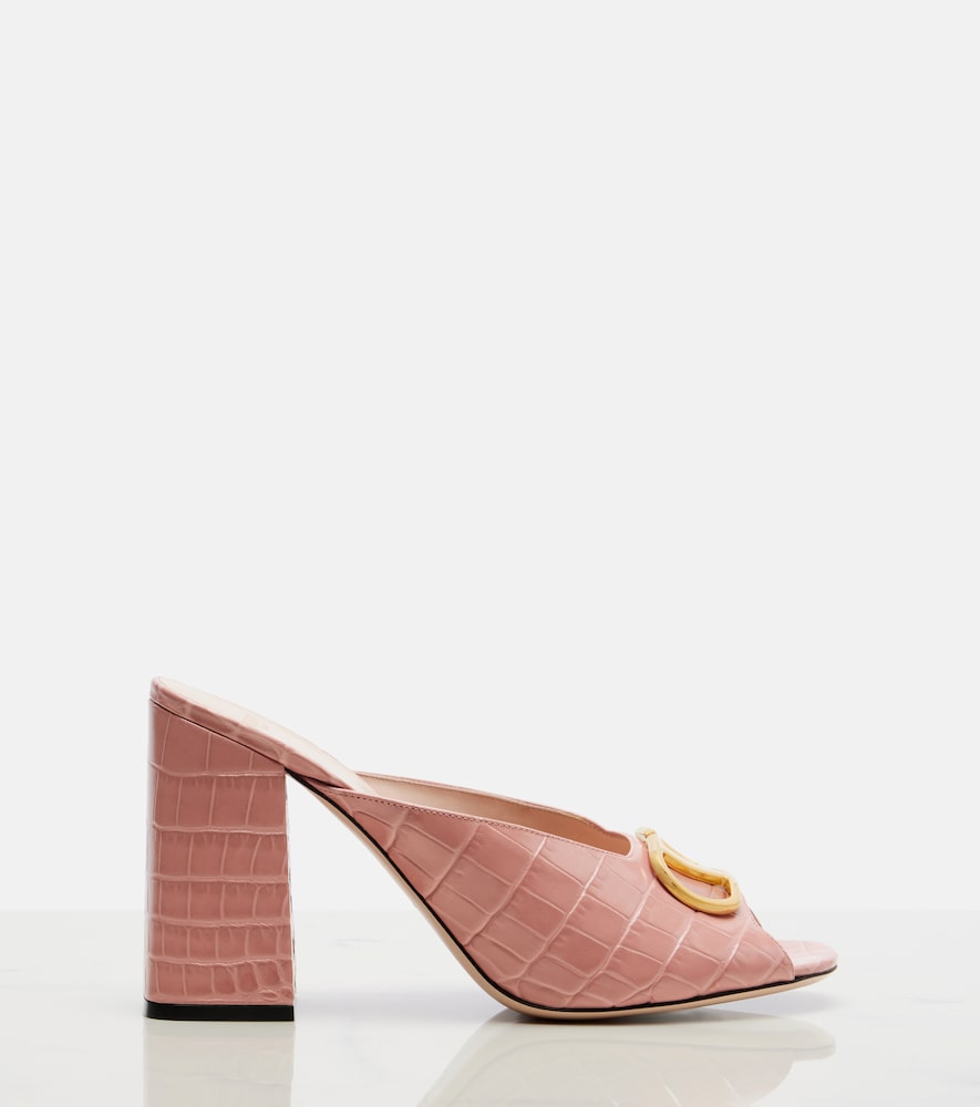 Valentino Garavani VLogo croc-effect leather mules