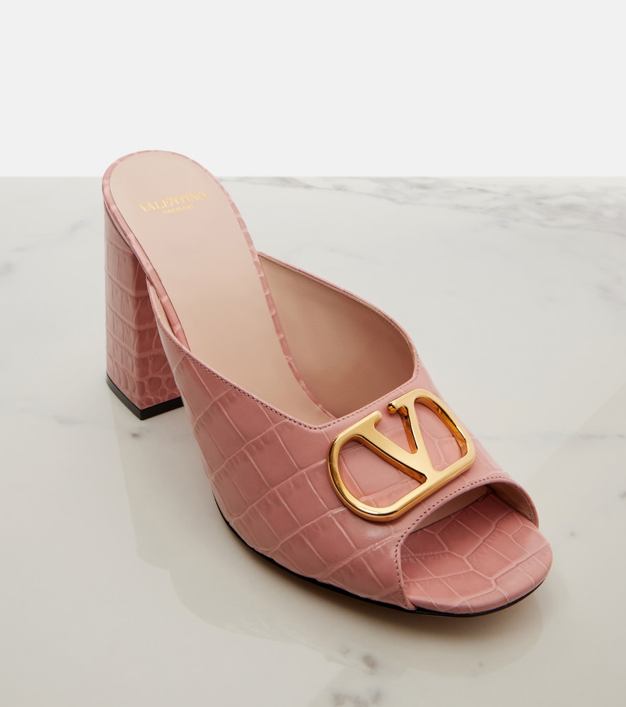 Valentino Garavani VLogo croc-effect leather mules