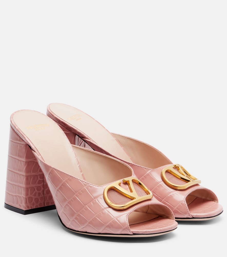 Valentino Garavani VLogo croc-effect leather mules