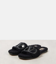 Valentino Garavani VLogo cutout faux shearling slides