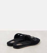 Valentino Garavani VLogo cutout faux shearling slides