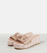 Valentino Garavani VLogo cutout leather espadrille slides