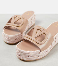 Valentino Garavani VLogo cutout leather espadrille slides
