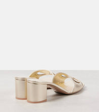 Valentino Garavani VLogo cutout metallic leather mules
