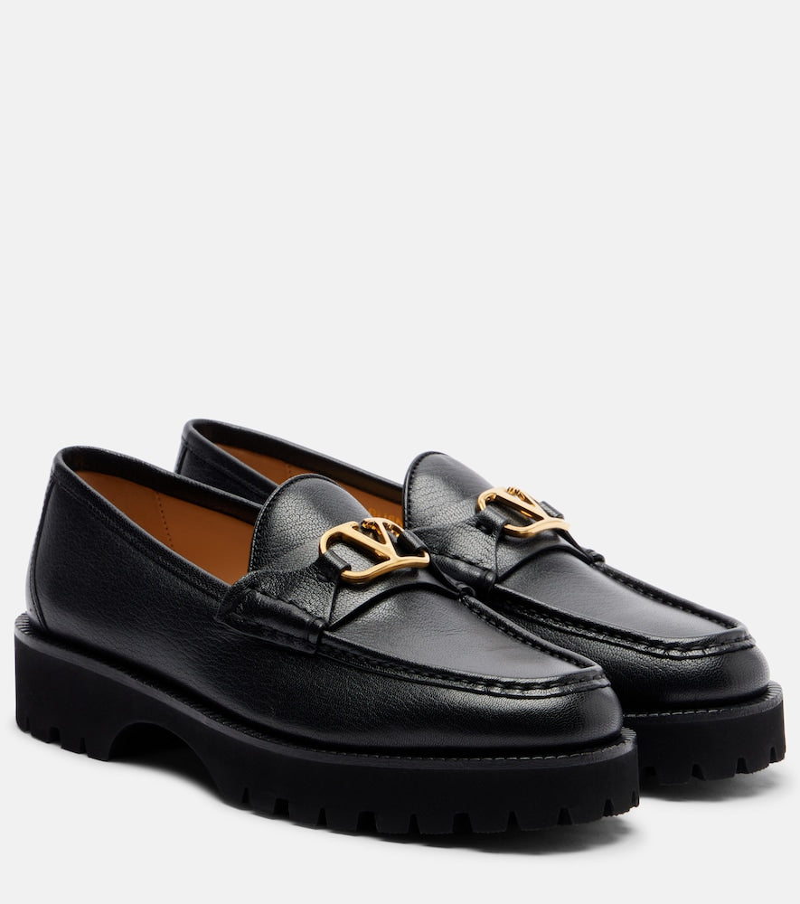 Valentino Garavani VLogo leather platform loafers