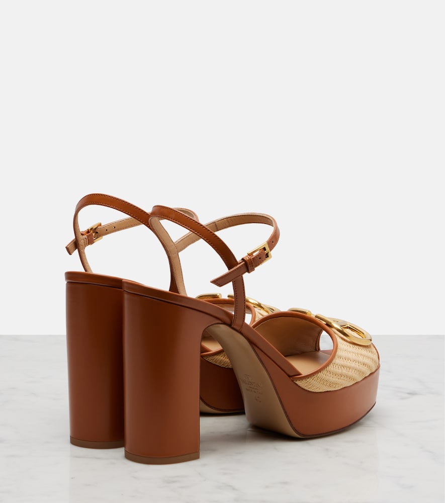Valentino Garavani VLogo leather-trimmed platform sandals