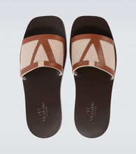 Valentino Garavani VLogo leather-trimmed slides