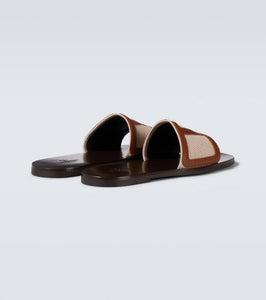 Valentino Garavani VLogo leather-trimmed slides