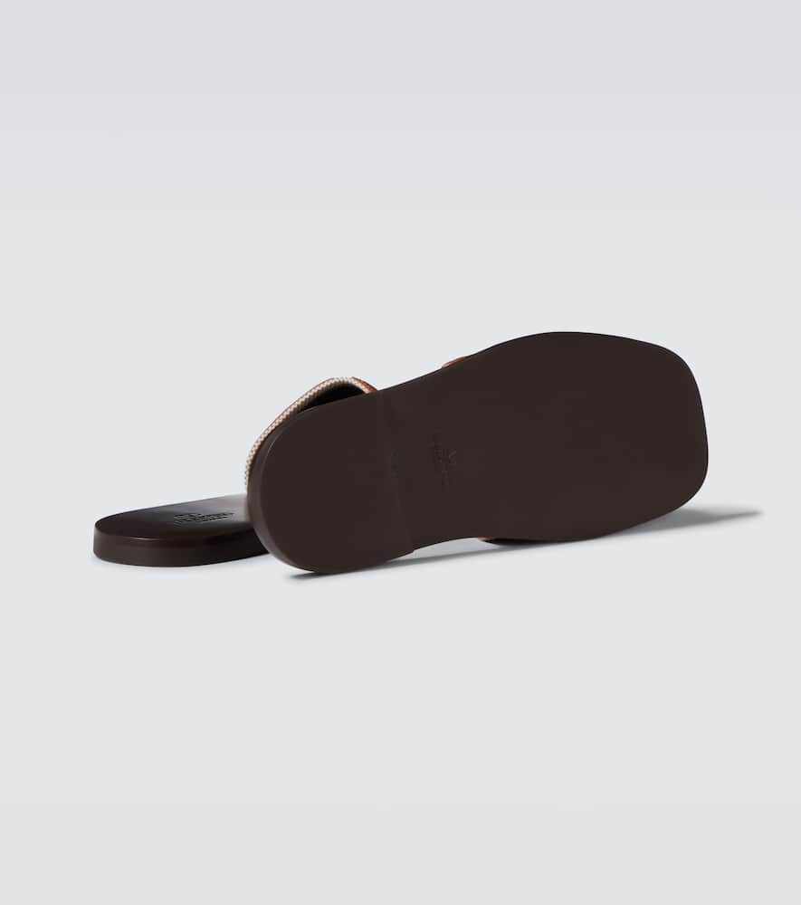Valentino Garavani VLogo leather-trimmed slides
