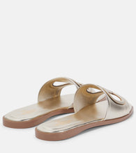 Valentino Garavani VLogo metallic leather mules