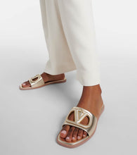 Valentino Garavani VLogo metallic leather mules