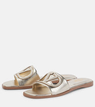 Valentino Garavani VLogo metallic leather mules