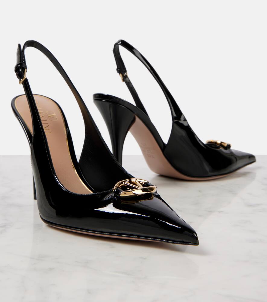 Valentino Garavani VLogo patent leather slingback pumps