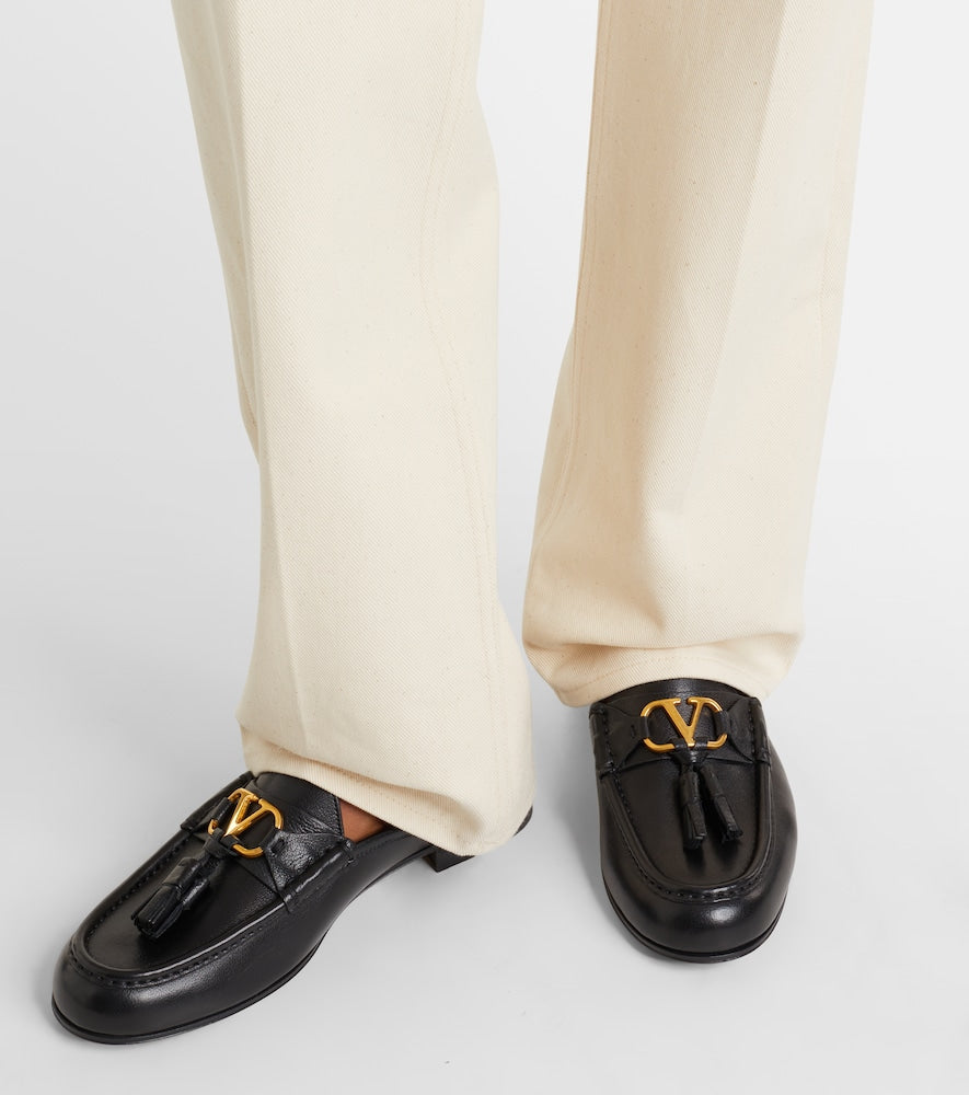 Valentino Garavani VLogo tasseled leather mules