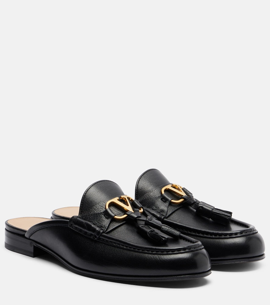 Valentino Garavani VLogo tasseled leather mules