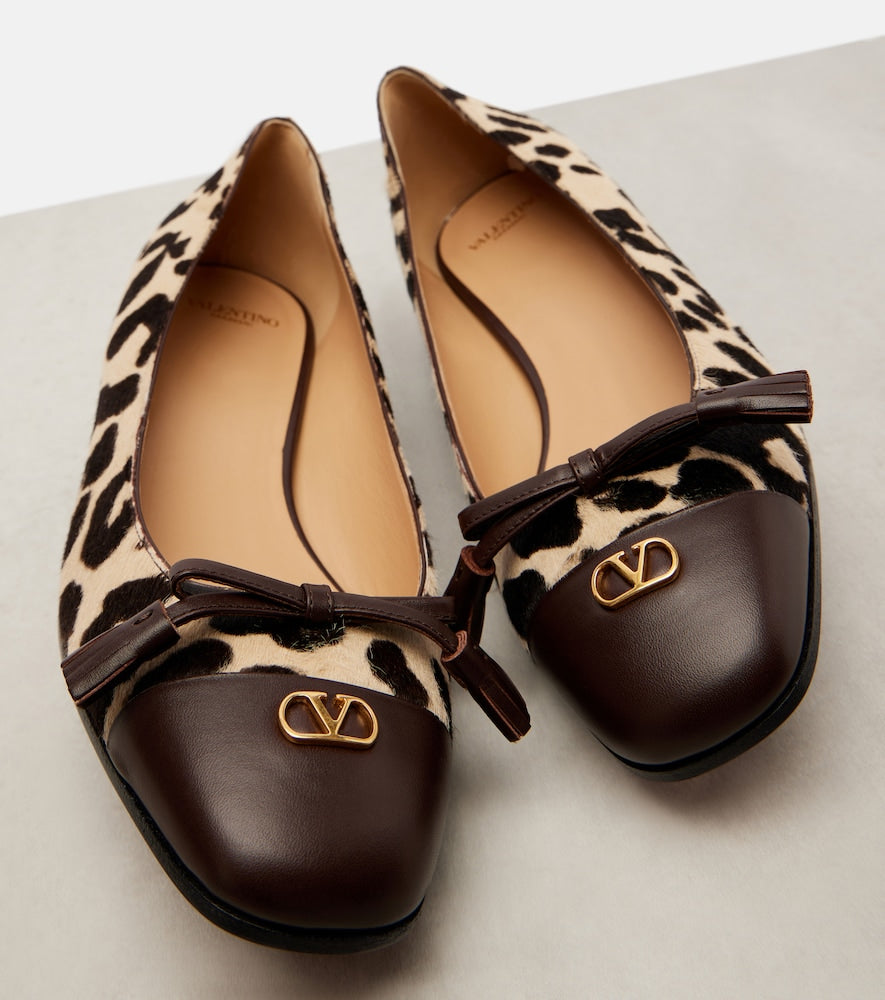 Valentino Garavani Valet Du Roi calf hair ballet flats
