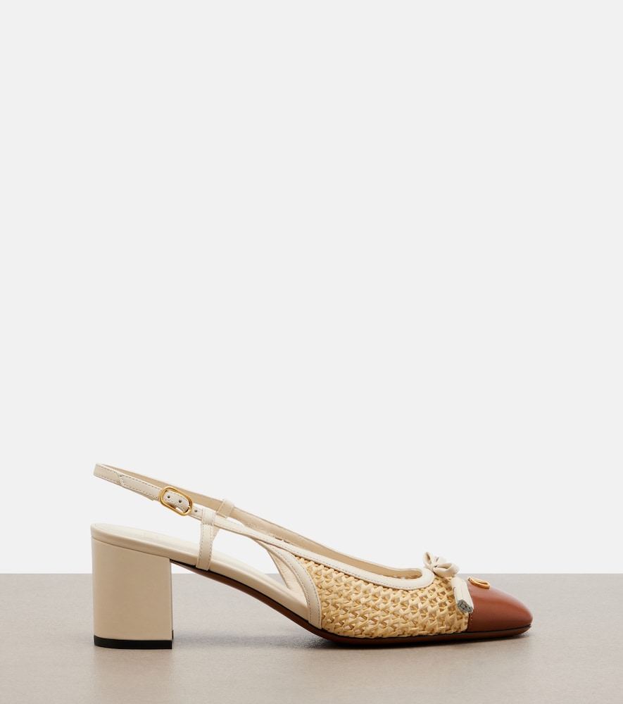 Valentino Garavani Valet Du Roi leather-trimmed slingback pumps