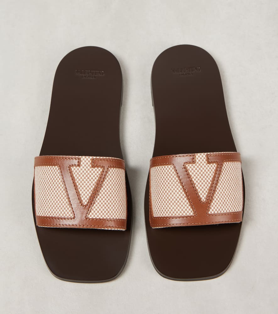 Valentino Garavani Viva Superstar leather-trimmed slides