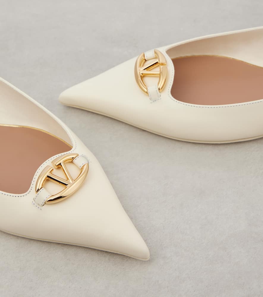 Valentino Garavani Vlogo embellished leather ballet flats