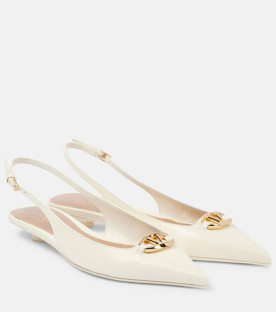 Valentino Garavani Vlogo embellished leather ballet flats