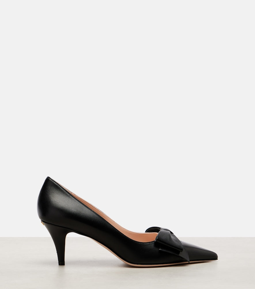 Valentino Garavani Bowow 65 leather pumps - Black Mid Heel Pumps