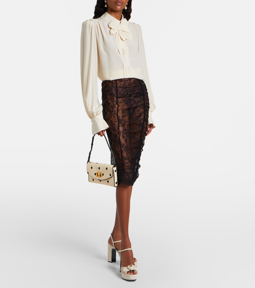 White Valentino Garavani Coeur Royal leather platform sandals - High-Heel Sandals