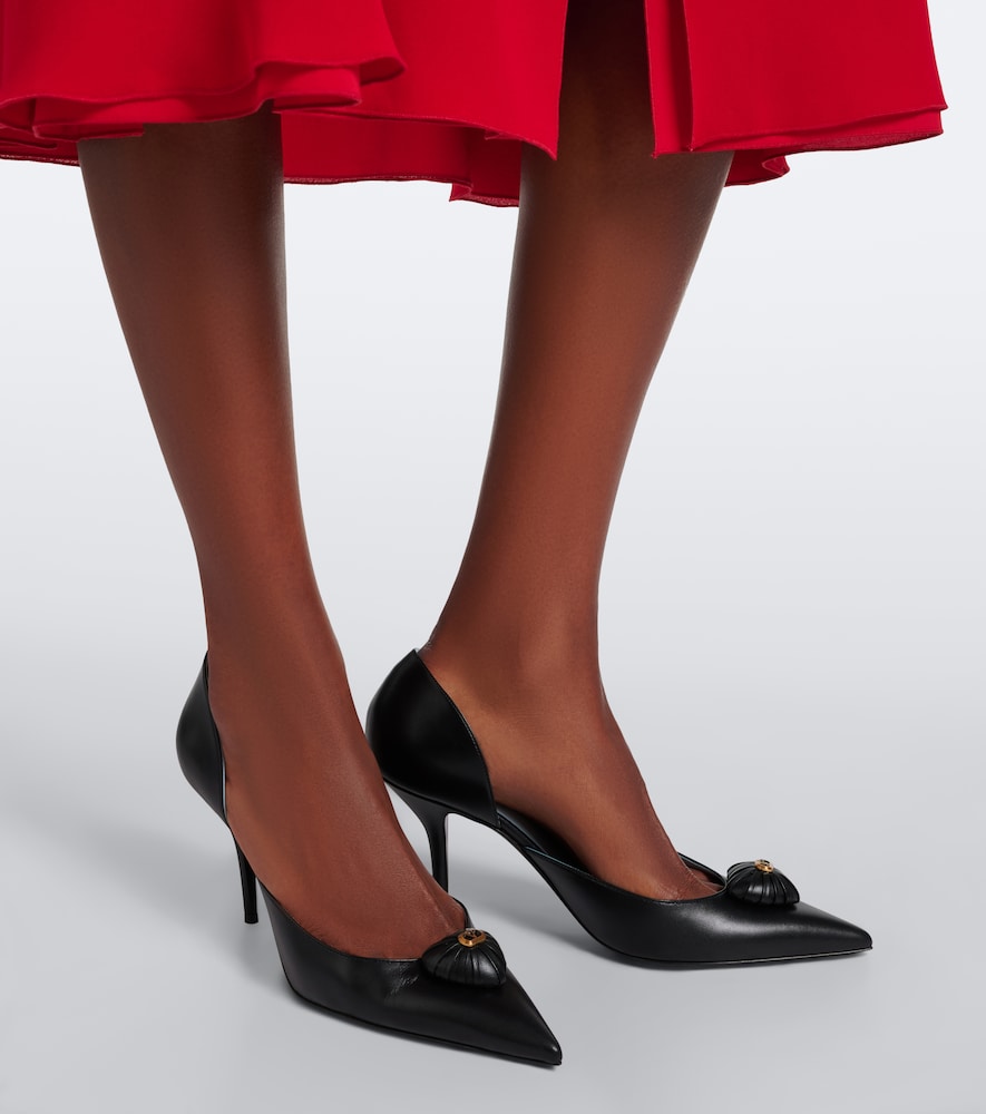Valentino Garavani Coeur Royal leather pumps (Black) - Mid Heel Pumps