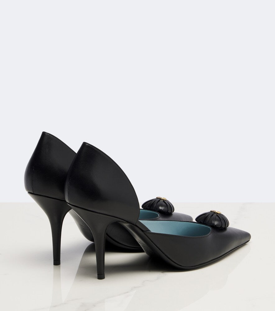 Valentino Garavani Coeur Royal leather pumps (Black) - Mid Heel Pumps