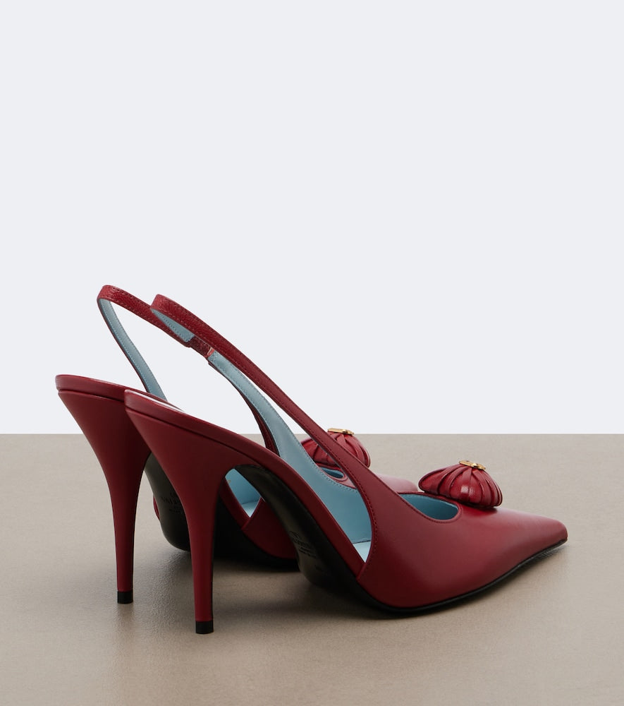 Red Valentino Garavani Coeur Royal leather slingback pumps - High-Heel Pumps